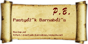 Pastyák Barnabás névjegykártya